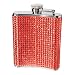Oggi 9248.2 Glitter and Glitz Stainless Steel Hip Flask, Red