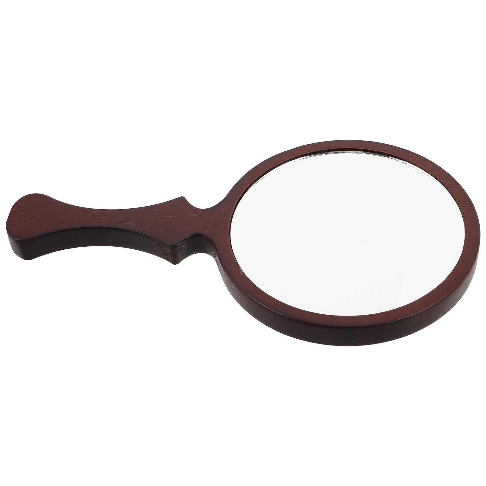 Espejo vintage EXCEART ligero con mango de madera ergonómico para un tocador elegante