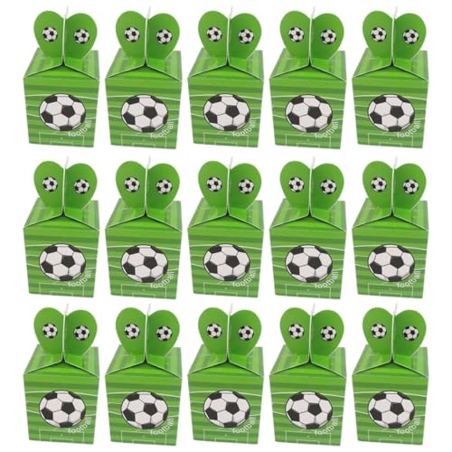 MAGICLULU Boîtes à Bonbons pour Fête de Foot 50 Pcs, Boîtes de Fête en Carton Rigide Motif Football, Coffrets Présents Décoratifs Verts pour...