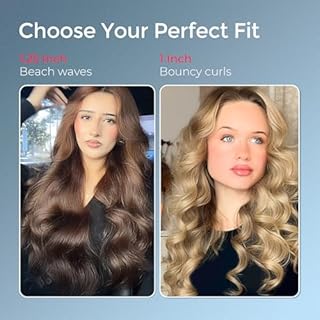 TYMO CURLPRO Automatic Rotating Curling Iron - Beach Waves Curling Wand, Portable Hair Curler, 500 Million Ionic, Dual Voltage & Lightweight for Travel, Ceramic Coating, Metallic Gray 1.25 inch