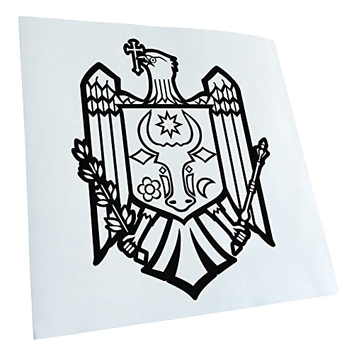 Kiwistar - Autocollant - blason Moldavie - 30x24cm - noir - G30 - Pour voitures, vélos, véhicules, motos, cyclomoteurs, tuning, vitres arrière