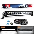 Nilight 19.5 Inch Single Row Slim LED Light Bar 75W 8045LM Anti-Glare Flood Spot Combo DRL Offroad Driving Lamp IP68 w/ 16AWG DT Wiring Kit for Pickup Truck SUV ATV UTV Boat 4x4 Jeep