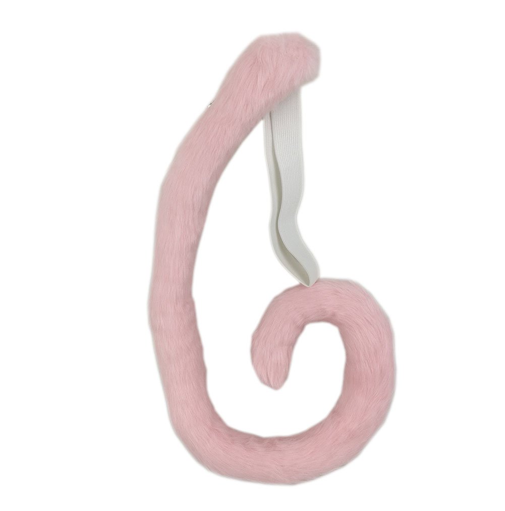 Happylifehere Kitty Cat Tail Animals Monkey Tail Halloween Party Cosplay Costume Kit (Light Pink)