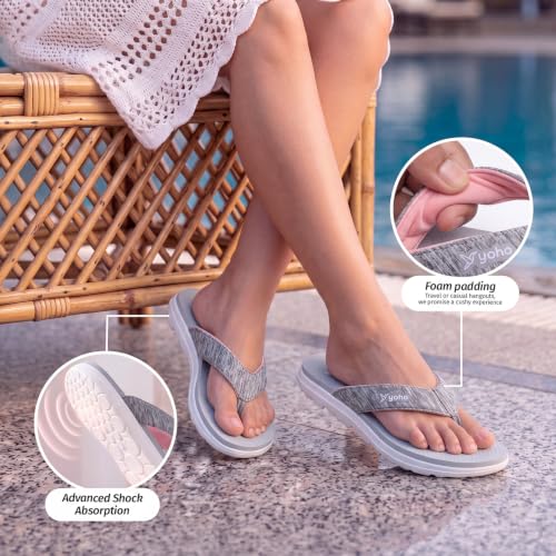 Image of YOHO Fauna 002 V-Strap Slippers for Women | Lightweight EVA Comfort | Platform Sole | Breathable Fabric Upper | Shock Absorption | Water-Resistant | Easy to Style