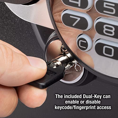 SentrySafe Fireproof and Waterproof Home Safe with Biometric Fingerprint Lock, Keypad, and Key Lock for Securing Money, Jewelry, Documents, 1.23 Cubic Feet, SFW123BTC