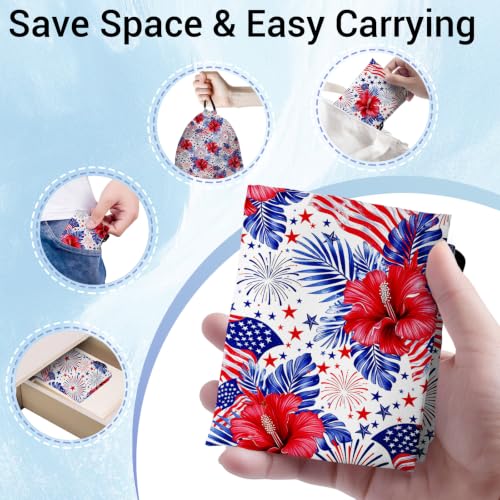 Image of US Flag Drawstring Bag Portable Patriotic Pouch Bag for Outdoor Party Holiday