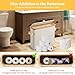 Toilet Paper Storage Basket with Lid, Bamboo Toilet Paper Storage Holder Stand Organizer for Bathroom, Toilet Paper Storage Box Container with Handle Bin for RV Closet, Beige