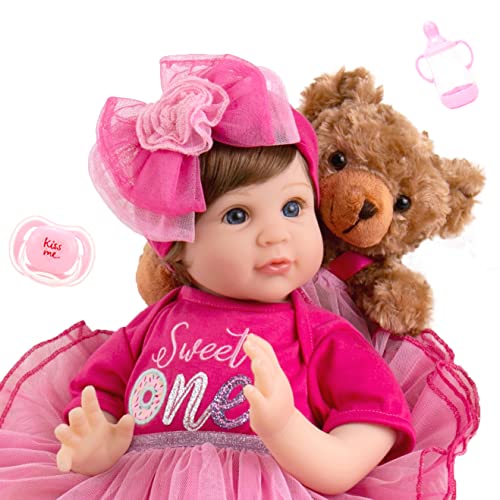 Aori Lifelike Reborn Baby Doll,22 Inch Realistic Newborn Baby Girl Dolls,Real Looking Handmade Poseable Weighted Vinyl Toddler Gift For Kids Viola #TOP2