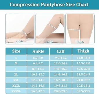 15-20 mmHg Compression Stockings for Women & Men, Footless Compression Pantyhose, Compression Leggings Support Hose for Varicose Veins, Swelling, Doctor, Teacher