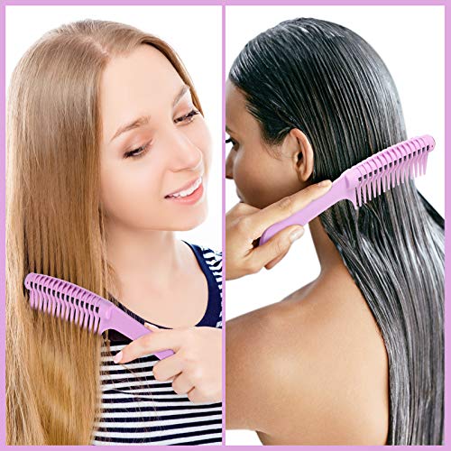 Peigne à Rouleau Démêlant Violet Anti-Épissage Salon Barbier 3Pcs - 5
