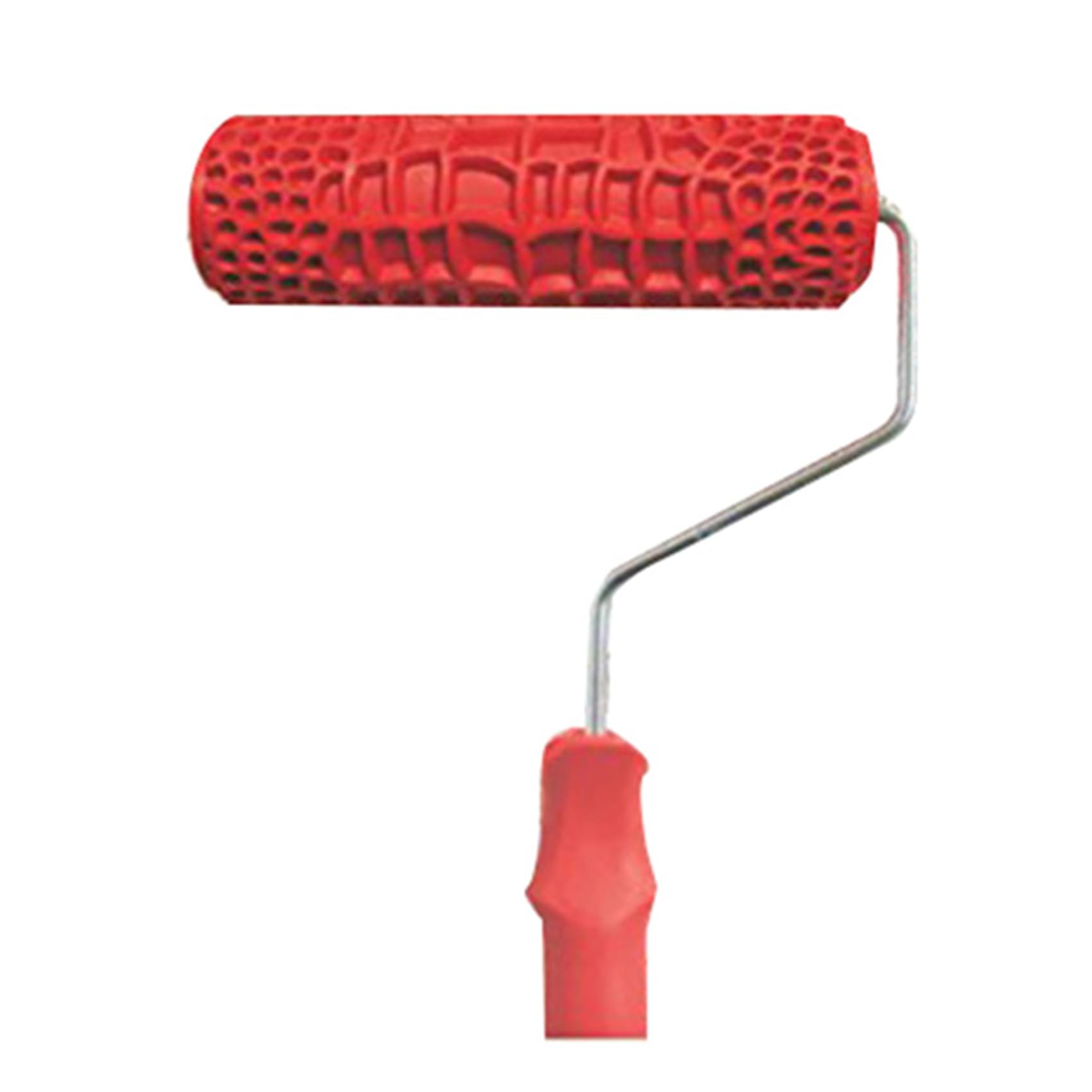6 rodillos de pintura de piel de cocodrilo en relieve de 7 pulgadas con mango para decoración de pared