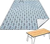 KingCamp Folding Bamboo Table-Portable Table with Extra Large Outdoor Picnic Blanket