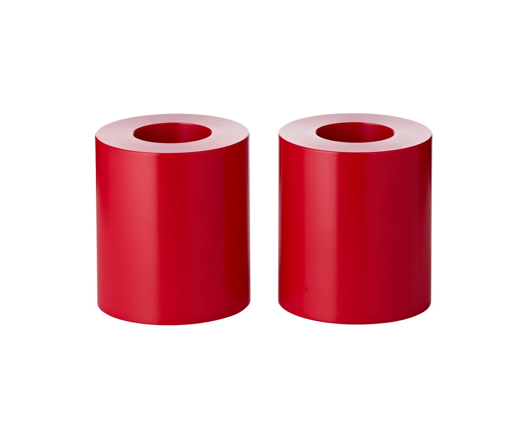 EDZARD 2er Set Teelichthalter Dauerkerze Cornelius rot (Höhe 9 cm, Durchmesser 8 cm) hitzebeständig bis 90 Grad