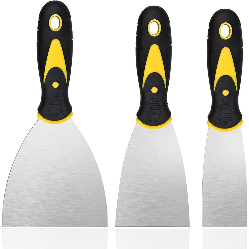 Wemgo Wallpaper Scrapers, 2, 3, 4, Stainless Steel Wide Putty Knife Set, Metal Spackle Knives Paint Tools for Wallpaper| Decals| Drywall Finishing| Plaster Scraping (3Pack) (B0CM74ZZVD) Amazon Price History, Amazon Price Tracker
