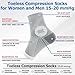 6Pairs Neuropathy Socks - Toeless Compression Socks for Women & Men, Plantar Fasciitis & Achilles Tendonitis Relief, Arch Support (Large)