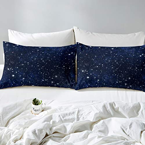 Loussiesd 3D Galaxy Duvet Cover Set Starry Sky Universe Bedding Set for Kids Boys Girls Outer Space Theme Comforter Cover Astronomical Quilt Cover Bedroom Collection 3Pcs Double Size - Image 3