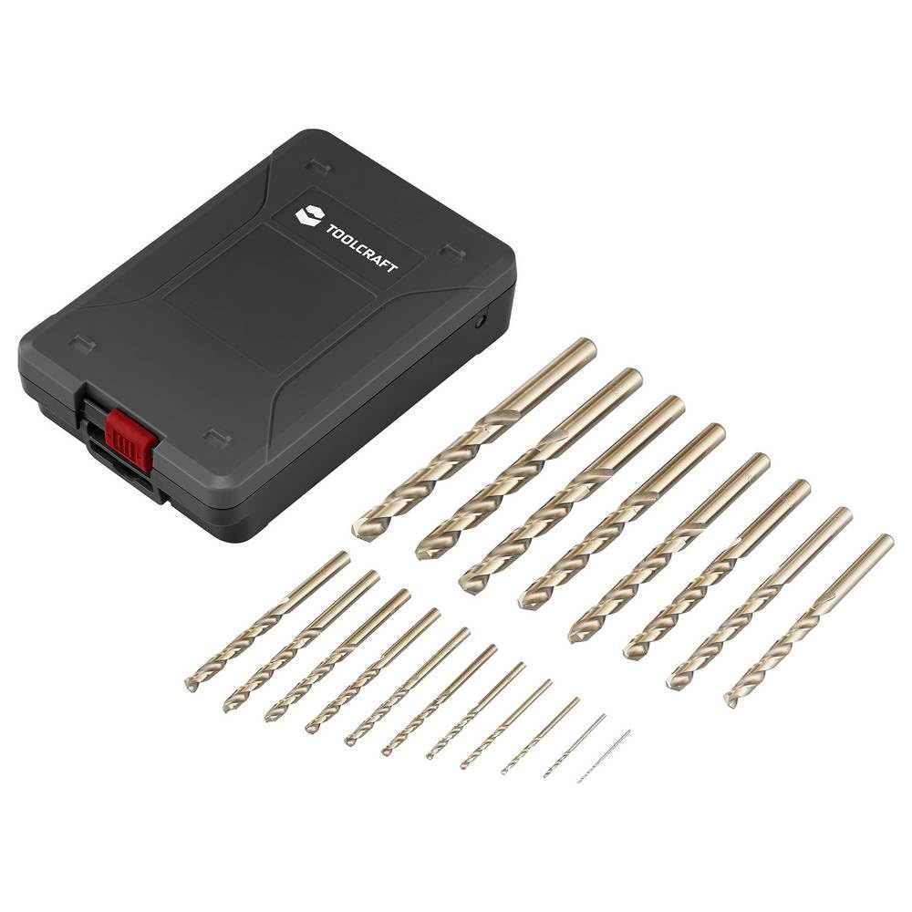 TOOLCRAFT TO-9913155 HSSE-Co 5 Jeu de forets pour le métal 19 pièces DIN 338 tige cylindrique 1 set