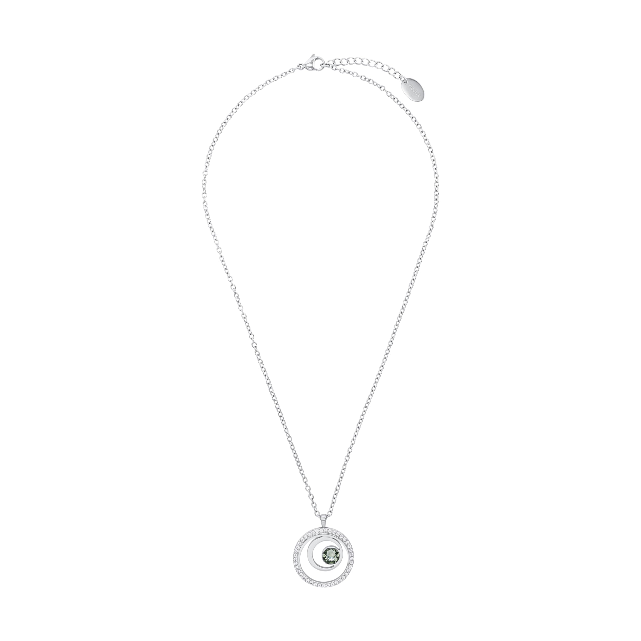 s.Oliver Kette mit Anhänger aus Edelstahl/925 Sterling Silber für Damen, Halsschmuck, mit Kristall, Kommt in Schmuck Geschenk Box