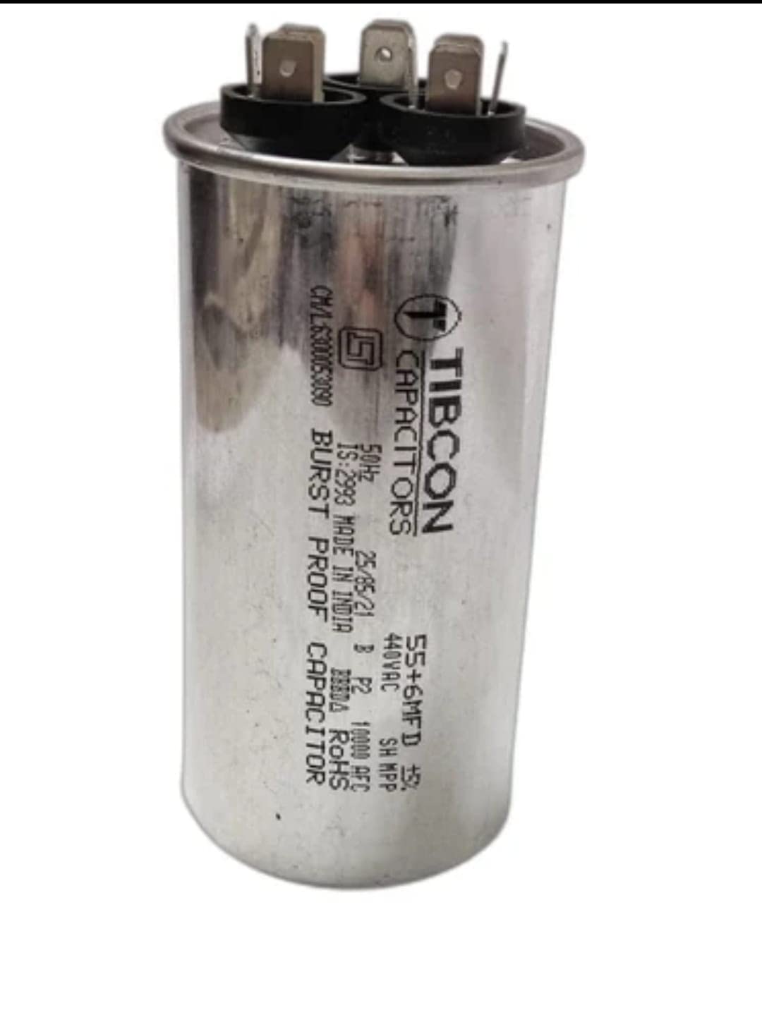 Spinxx 55+6 MFD 440V Tibcon Capacitor for Air Conditioner (Split & Window Air Conditioners) 1.5 Ton & 2 Ton Air Conditioner 1