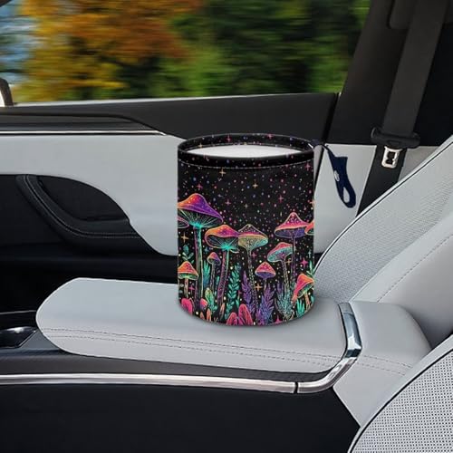 Image of Colorful Mushroom Car Garbage Bin Car Trash Bin Car Trash Can Bags Collapsible Accessories Trash Can Rubbish Bin Garbage Bin Decoration Car Interior Universal