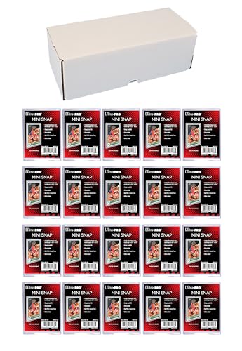 NEPA Market 500 Count Cardboard Card Storage Box + 20 Ultra Pro Mini Snaps – Perfect for Baseball Cards, Football Cards, Basketball Cards, Collectible Gaming & TCG