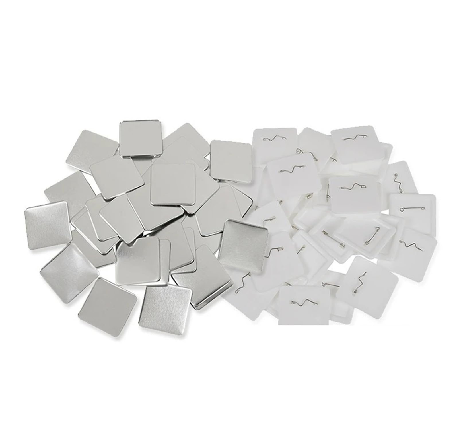 Części do produkcji kwadratowych guzików 50x50mm, 100 zestawów, materiały eksploatacyjne do samodzielnego tworzenia kwadratowych guzików 50mm Kompatybilny i wielofunkcyjny