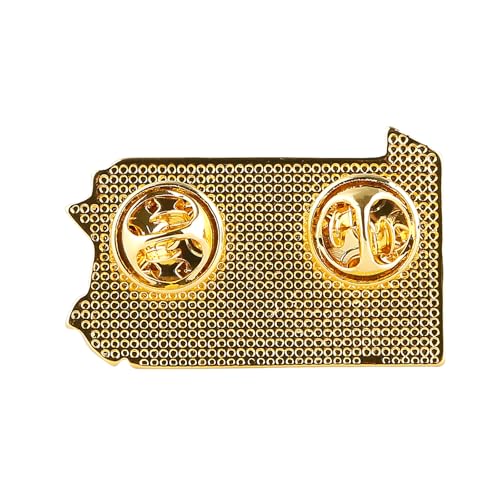 Image of State Shaped Map Lapel Metal Pin Enamel Brooch Keepsake Beautifully Designed for Backpack Hat