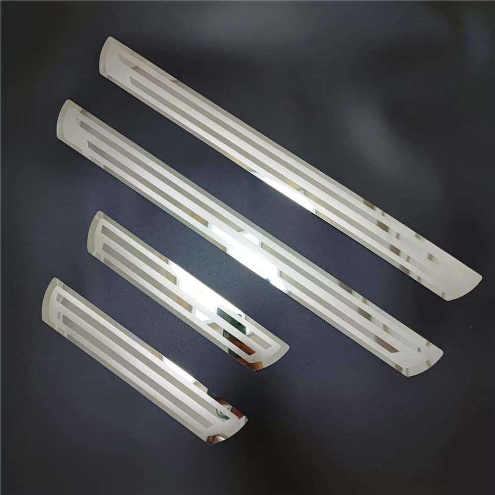 FGHCNH 4 Pcs Car Kick Plates for BMW X3 E83 F25 G01, Stainless Steel Anti-Scratch front and Rear Door Sill Scuff Trim, Self-Adhesive Auto Entry Step Cover,D