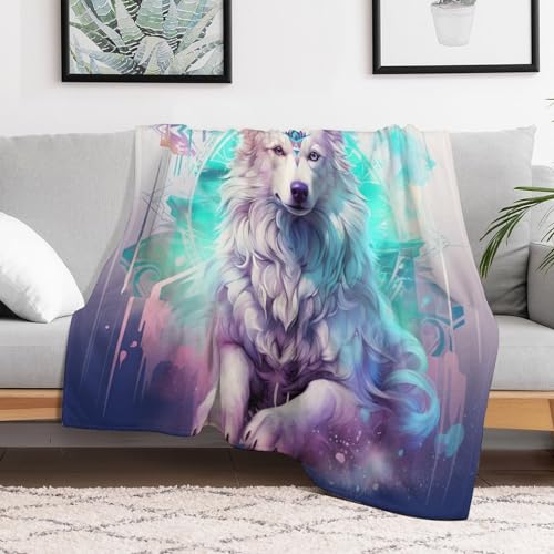 Couverture loup douce et moelleuse couverture flannel polaire quatre saisons - 3