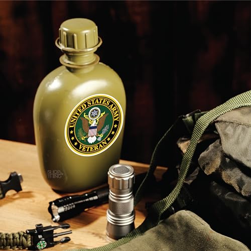 Image of SHOP A THING - United States Veteran Army Sticker - Vinyl Decal for Car, Truck, and Van - Waterproof Decal for Waterbottle - Indoor and Outdoor Use Laptop and iPad - Removable Window - SAT 033