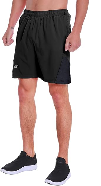 EZRUN Mens 7 Inch Quick Dry Running Shorts Workout Sport Fitness Short with Liner Zip Pocket