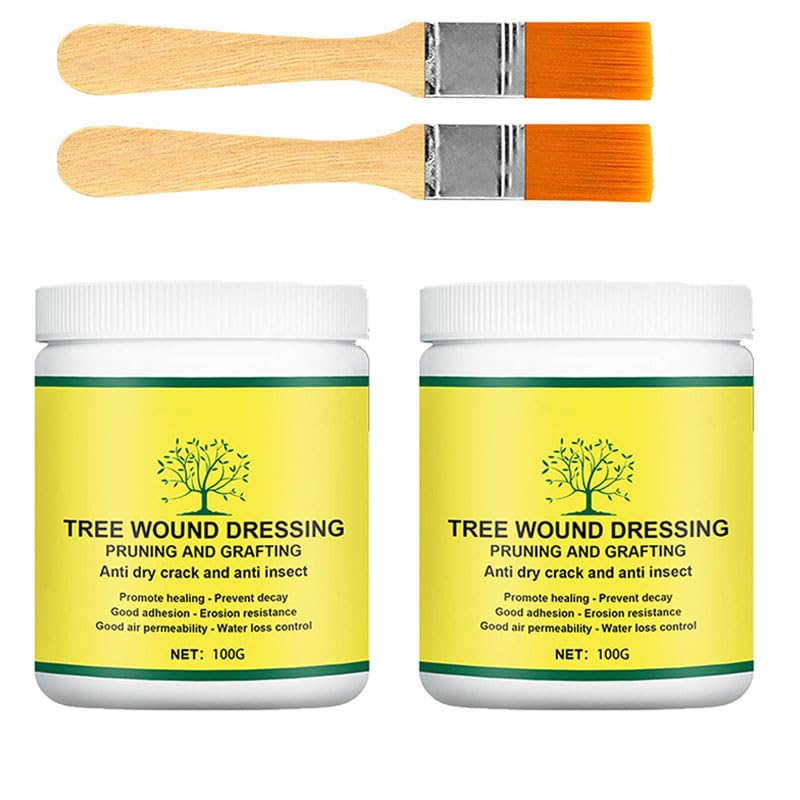 Nexoria Pasta curativa de plantas, sellador de heridas de árbol, agente curativo de heridas de árbol, sellador de poda de heridas de plantas con cepillo, agente de reparación de árboles de