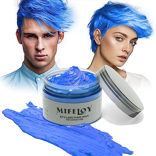Temporary Blue Hair Color Wax 120g, Instant Hairstyle Cream Dye