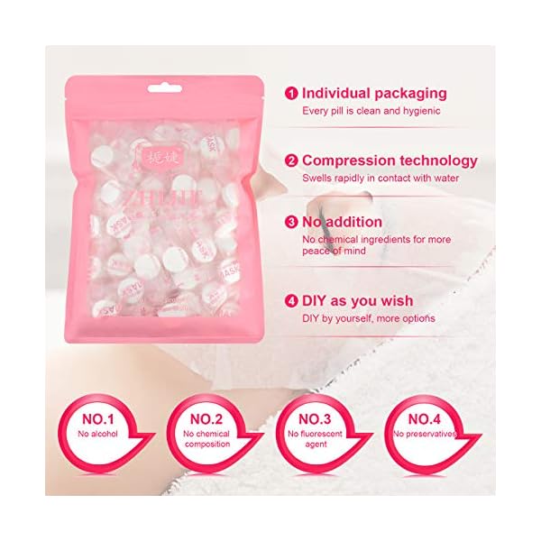 NC 100 pcs Compressed Facial Mask Sheet Skin Care DIY Compressed Disposable Facial Masks Skin Care Face Sheet Facial Paper Natural Cotton Wrapped Paper