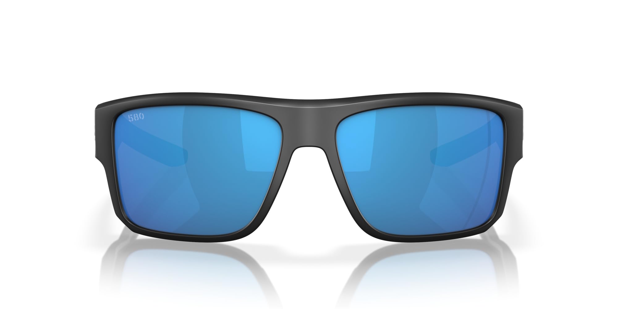 Costa Man Sunglasses Matte Black Frame, Blue Mirror Lenses, 59MM
