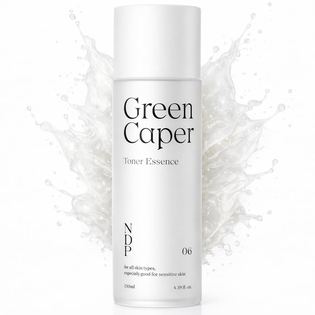 NATURAL DERMA PROJECT Green Caper Tonic con esencia hidratante y calmante para pieles sensibles y secas, jojoba, pantenol, 4,39 ml, vegano, libre de crueldad, coreano