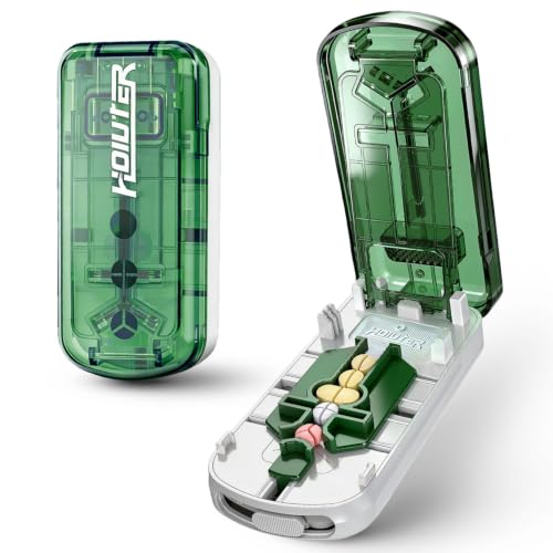 Image of 3-in-1 Pill Cutter Splitter for Small and Large Pills Cut 1 /2, 1 /3, and 1 /4 | 2026 Upgraded Professional Pill Cutter for Small Pills- Precision Cutting Multiple Pills for Seniors & Pets (Green)