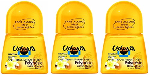 Déodorant Femme Bille Soin Polynésie Huile De Monoï & Fleur De Tiaré Efficacité 24h - 50 ml - Pack of 3