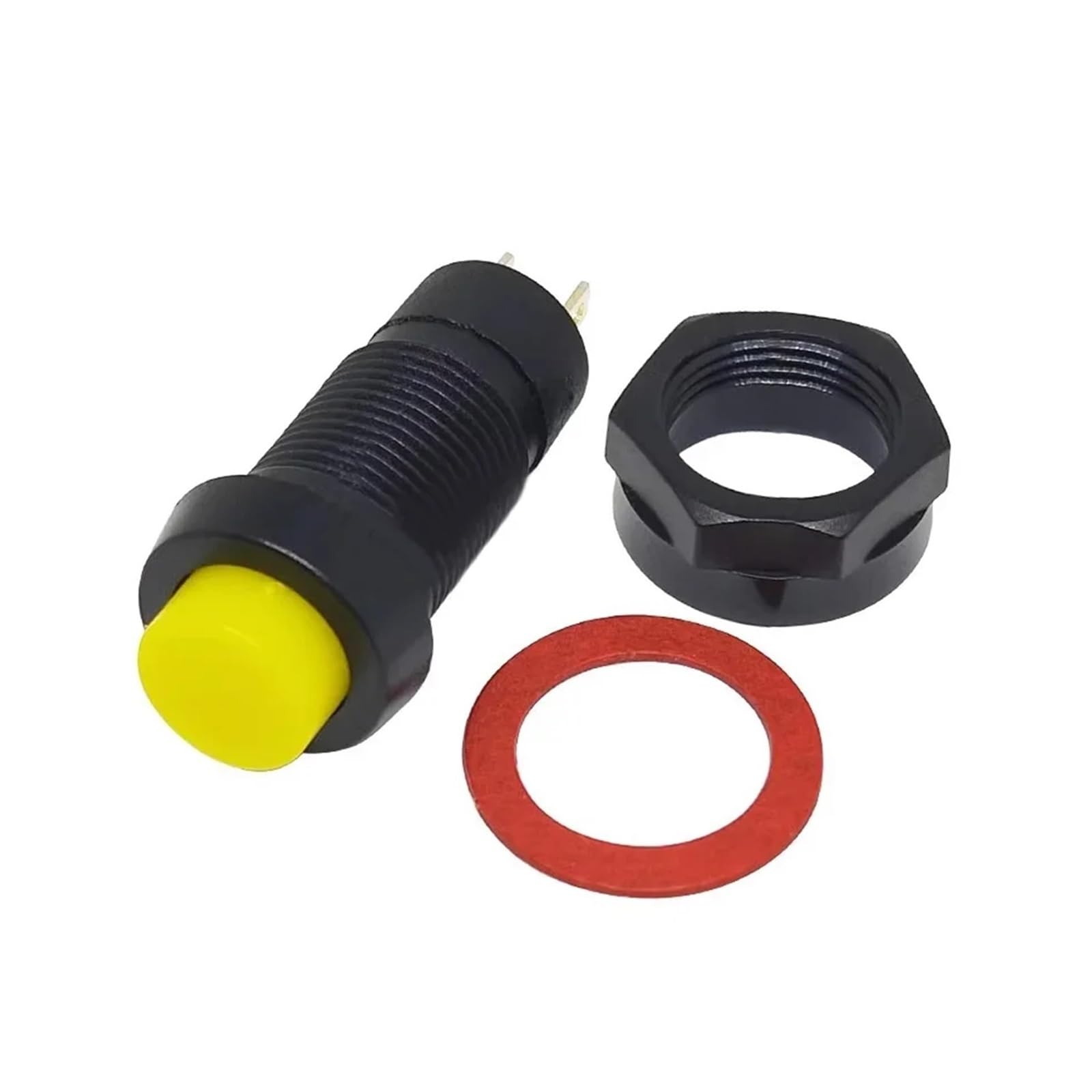 Lot de 20 ou 100 interrupteurs miniatures à bouton-poussoir rond de 10 mm, à réinitialisation momentanée ou autobloquante(Yellow,20PCS,Self-Locking)