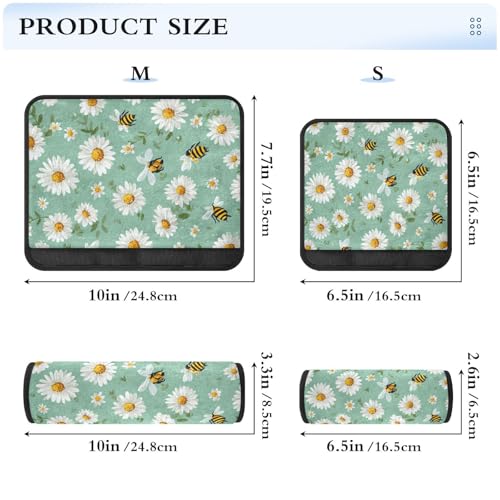 Image of 2 Pack Seatbelt Covers Seat Belt Cover Pad for Adults Boys Girls Car Seat Strap Covers Pads Cushion Universal Shoulder Strap Pad Protector for Backpack Camera Bag 10x7.7Inch Mint Green Daisy Flowers a