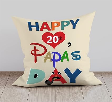 DreamVio Soft Fabric Cushion, Pillow for World's Best Dad,Pyare Papa,Gifts for Daddy,Grandpa on Birthday's & Father's Day Color : Cream Size : 12 x 12 inch Design 32