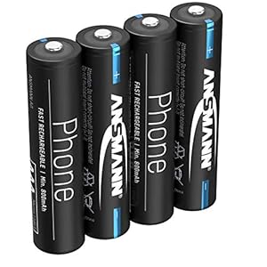 ANSMANN Telefoonaccu AAA 800 mAh NiMH 1,2 V – oplaadbare potloodbatterijen AAA voor DECT Phone met geringe zelfontlading…