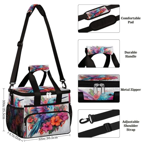 Colibri Bird Insulated Picnic Backpack Lunch Box for Women Men Picnic Basket Tote Lunch Bag Picnic Bag Portable Lunch Bags for Picnic, Beach, Work, Trip,Office, Camp Hummingbird