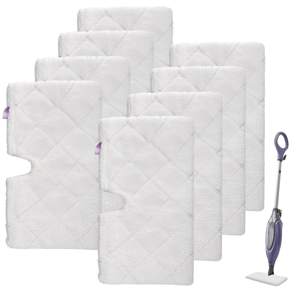 Sgizoku S3501 S3601 Steam Mop Pads for Shark Pocket Mop S3550 S3801 S3901 S3601D S3801CO S3901D S3455K S2902 SE450 Steam and Scrub Steamer Replacement Pad (8 Soft Pads)
