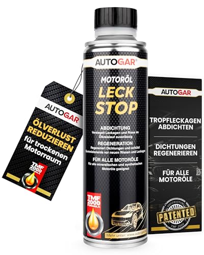 AUTOGAR® Motoröl Leck Stop Additiv - Ölverlust Additiv zur Dichtungs-Pflege - Für Benzin- & Dieselmotoren geeignet - Stoppt Tropfleckagen, reduziert Ölverbrauch & schützt Gummidichtungen