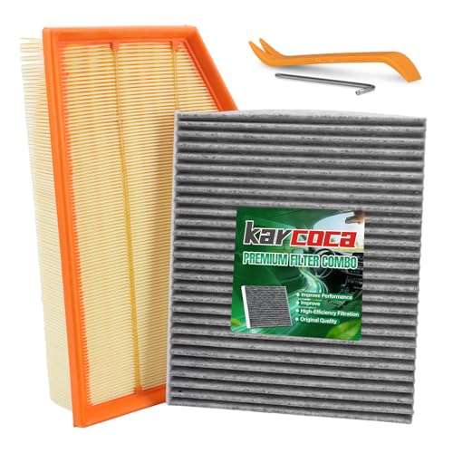 KARCOCA Engine Air Filter & Cabin Air Filter Combo for 2018-2025 Jeep Wrangler JL JLU & 2020-2025 Gladiator JT (2.0L & 3.6L) - Replaces 68257030AA 68301863AA CA12373 CF12450 - Maintenance Kit