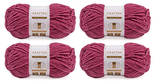 Image of Crafted By Catherine Blanket Solid Yarn - 4 Pack (213 Yards Each Skein), Mauve, Gauge 6 Super Bulky