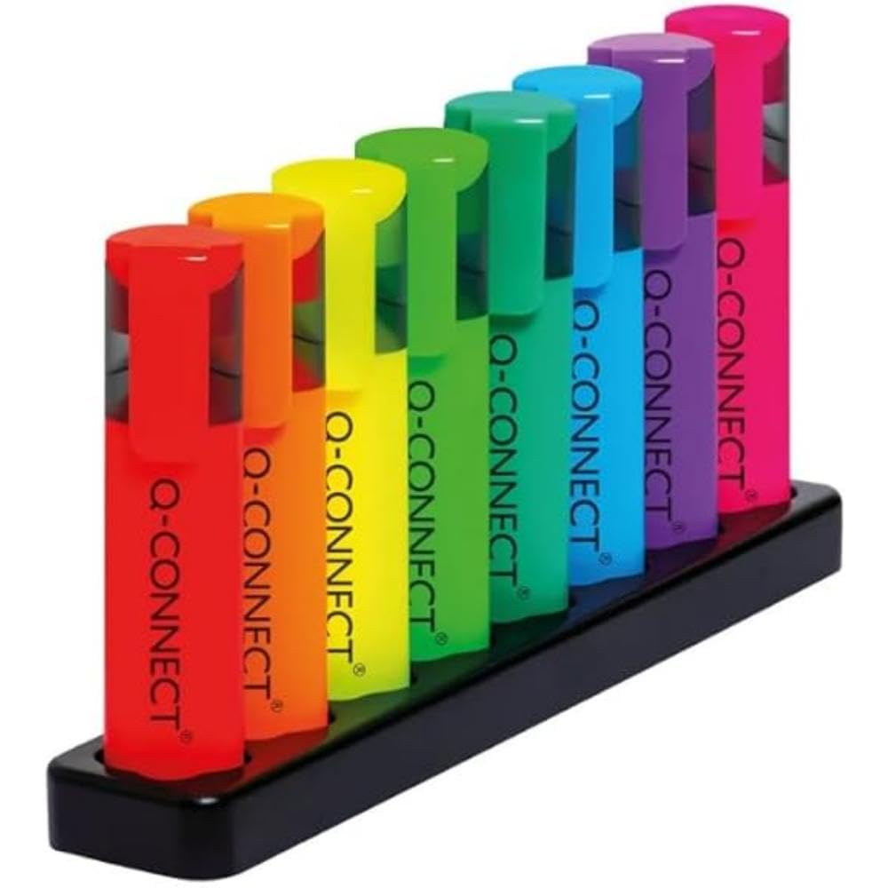 Q-Connect Deskset with 8 Neon Highlighters (Pack of 8)