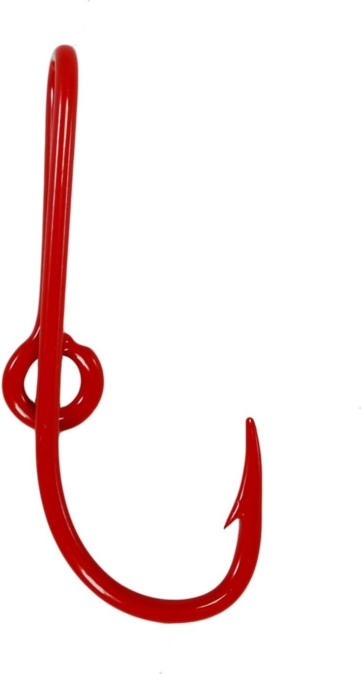 BT OutdoorsEagle Claw Candy Apple Red Hat Hook Fish Hook for Hat Candy Apple Red Fish Hook Money/Tie Clasp