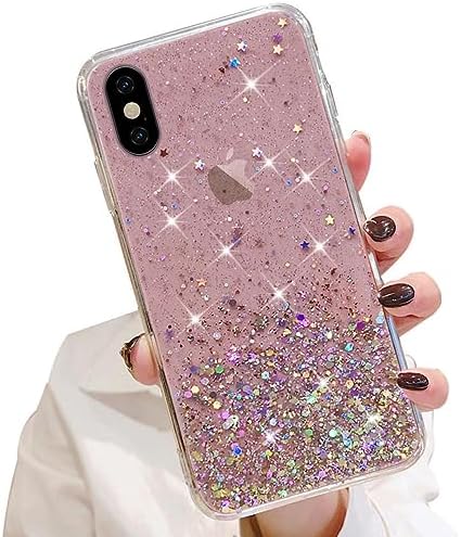 LCHULLE Case for iPhone Xr(6.1 inch) Glitter Cover Paillette Case Sparkle Bling Bling Protective Case Clear TPU Bumper Silicone Case Back Cases Cover Transparent